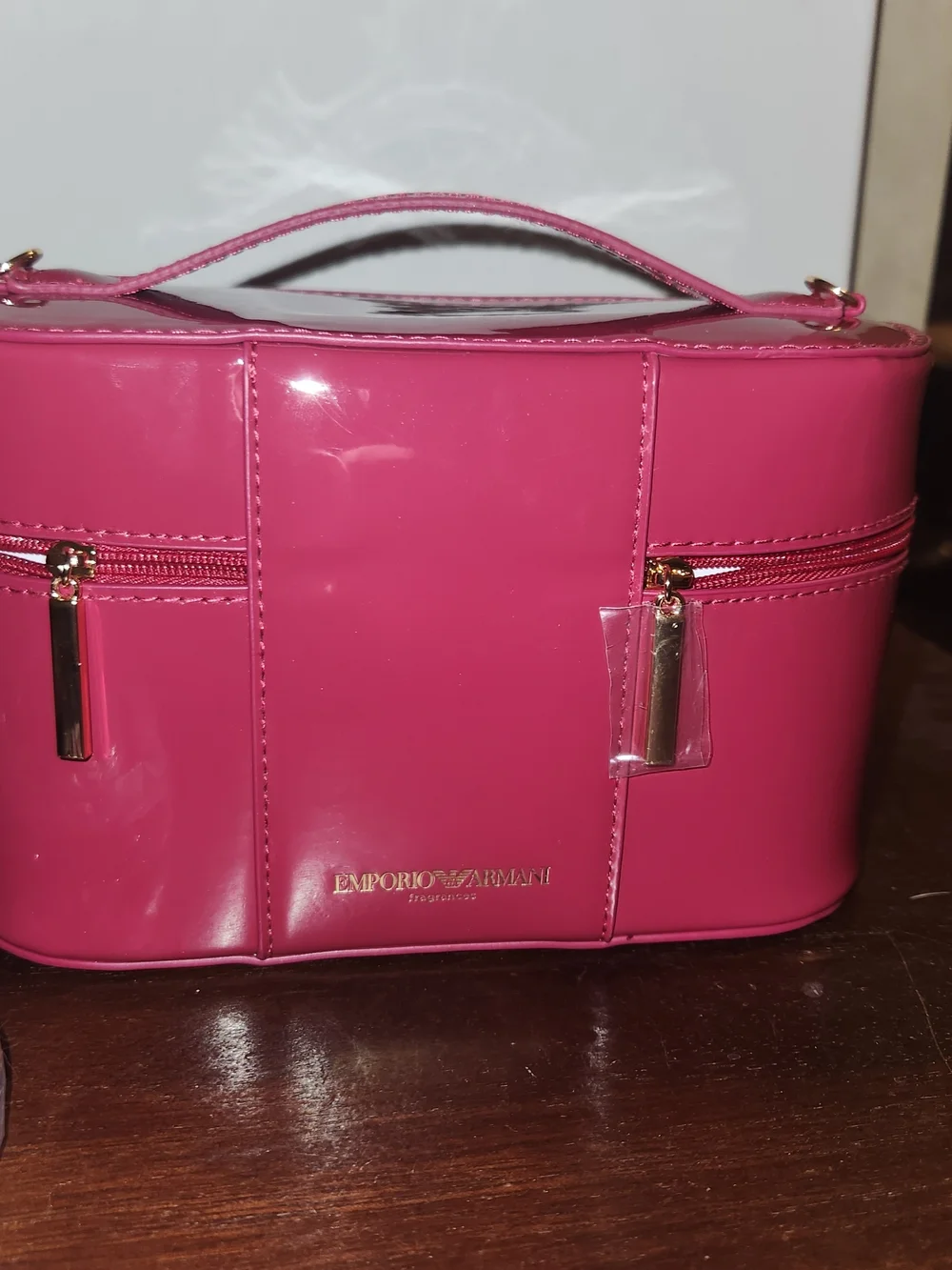 Emporio Armani Pink Patent Vanity Crossbody Bag